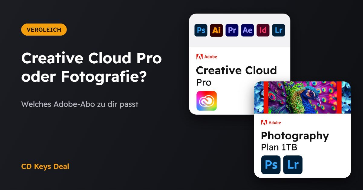 Creative Cloud Pro oder Fotografie-Abo: Welches Adobe-Abo brauchst du?