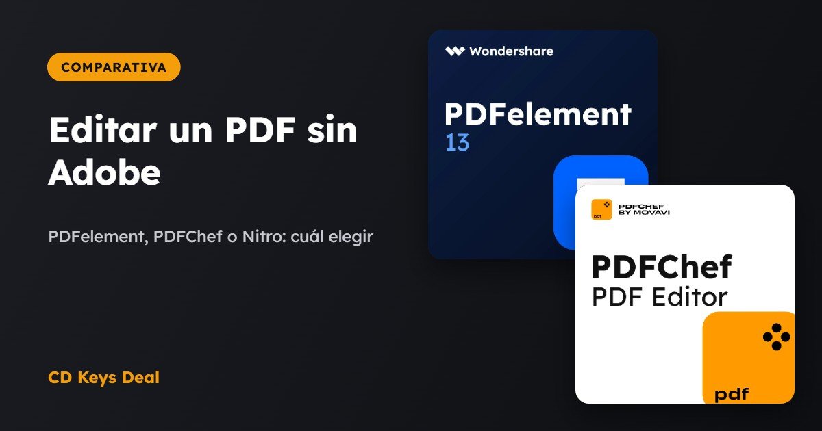 Editar un PDF sin Adobe: ¿PDFelement, PDFChef o Nitro?
