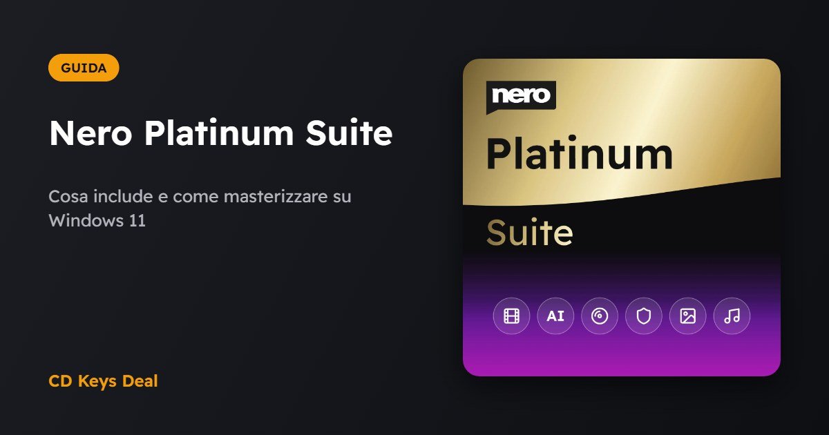Nero Platinum Suite: cosa include e come masterizzare su Windows 11