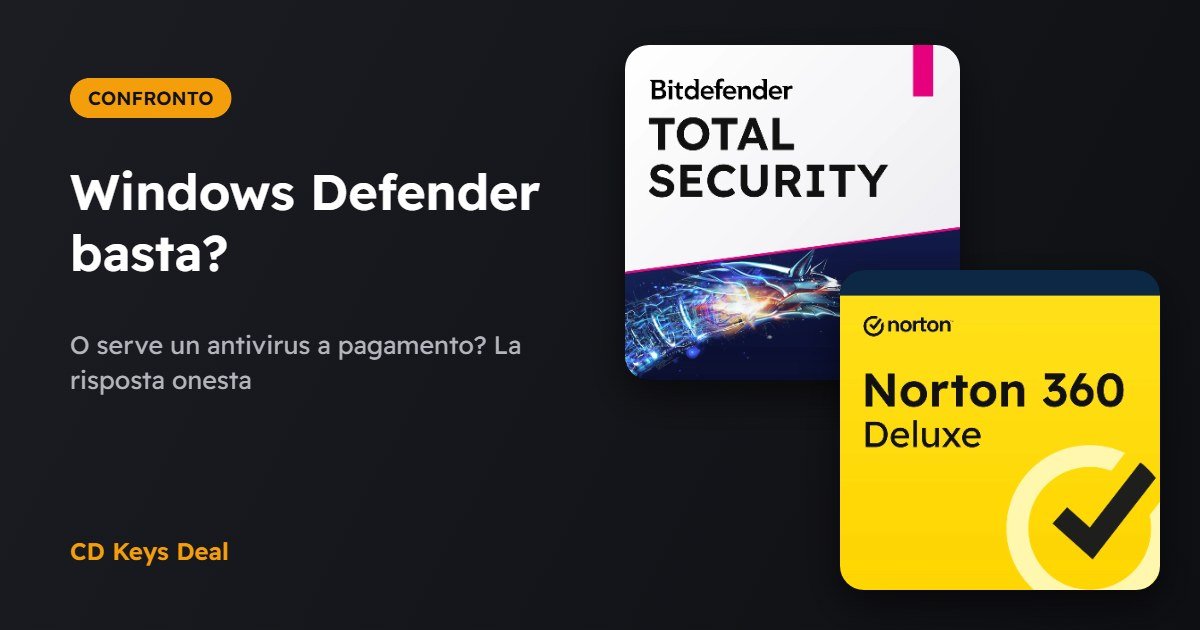 Windows Defender basta o serve un antivirus? La risposta onesta