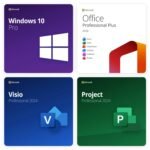 Bundle Windows 10 Pro + Office 2024 Professional Plus + Visio 2024 Professional + Project 2024 Professional – Lebenslange Lizenzen | Digitale Product Keys