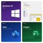 Bundle Windows 10 Pro + Office 2024 Standard + Visio 2024 Professional + Project 2024 Professional – Lebenslange Lizenzen | Digitale Product Keys