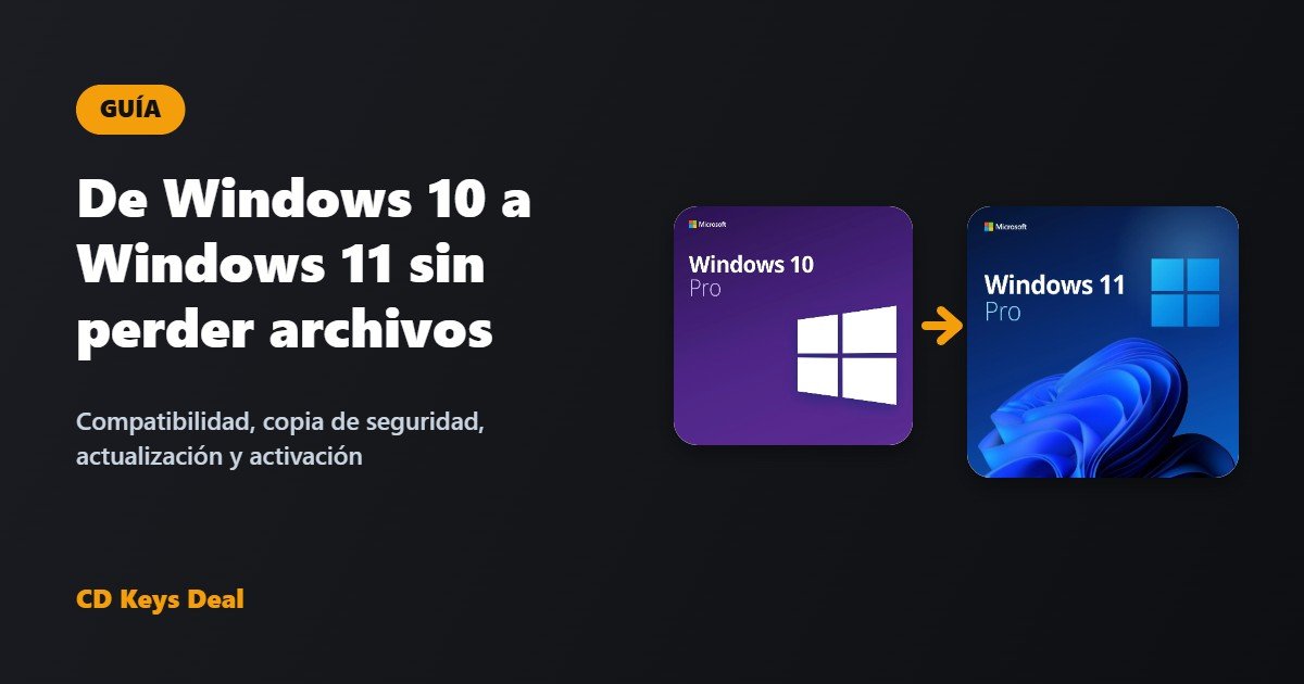 Cómo pasar de Windows 10 a Windows 11 sin perder tus archivos