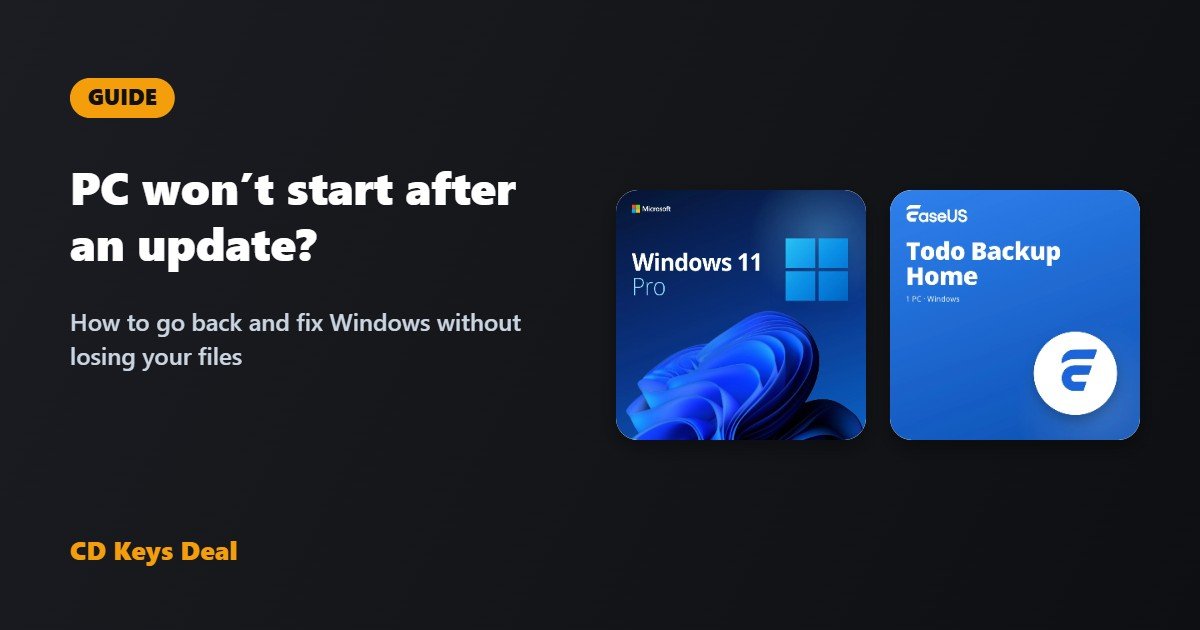 PC won’t start after a Windows update: how to go back and fix it